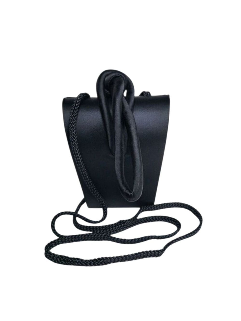 La Regale Black Satin Evening Bag Mini Purse